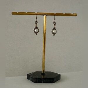 Vintage-Style Pearl Drop Silver Earrings